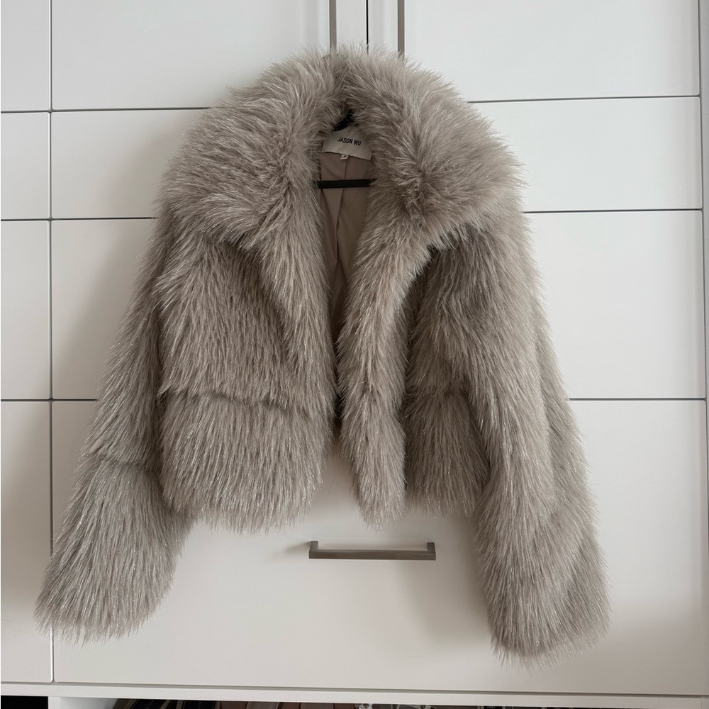 Jason Wu Luxurious Beige Faux Fur Jacket  S